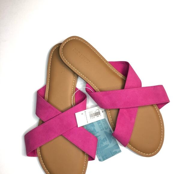 Old Navy Bright Pink Cross Strap Slide size 7 - Picture 5 of 15